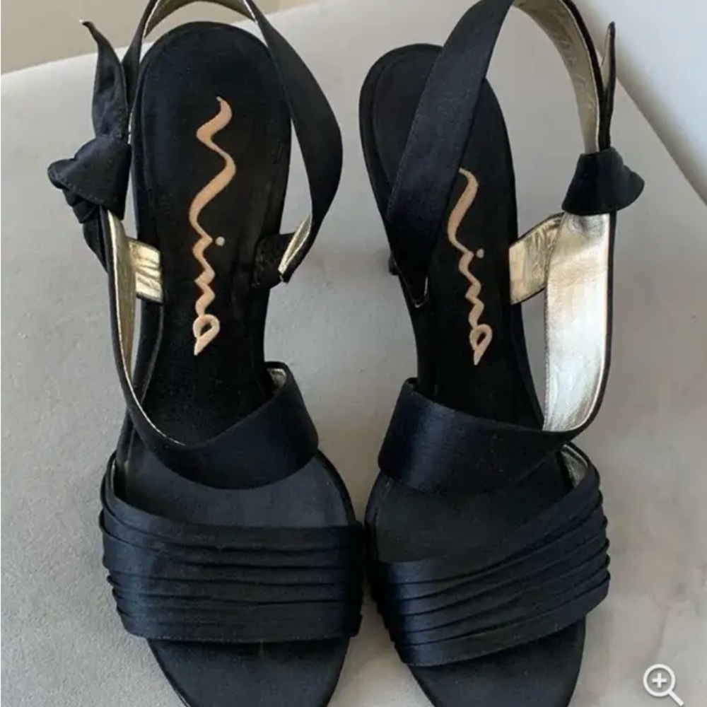 NINA SLING BACK OPEN TOE HEELS - Picture 11 of 14